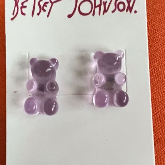 💜 Betsey Johnson lilac gummy bear studs 💜 - Picture 4 of 5